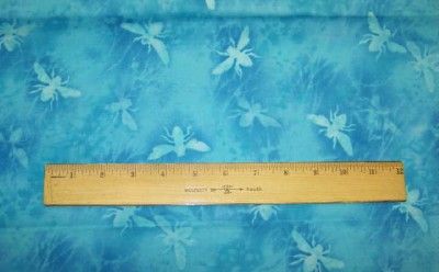 COTTON FABRIC 1/2yd ANDOVER AQUA JELLY BUG BATIK  