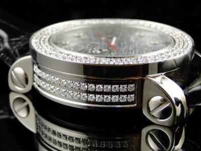 KHRONOS/JOE RODEO 2 ROW WHITE STONE BEZEL DIAMOND WATCH  