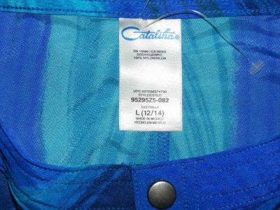 New Ladies CATALINA Blue cover up swim shorts L 12  14  