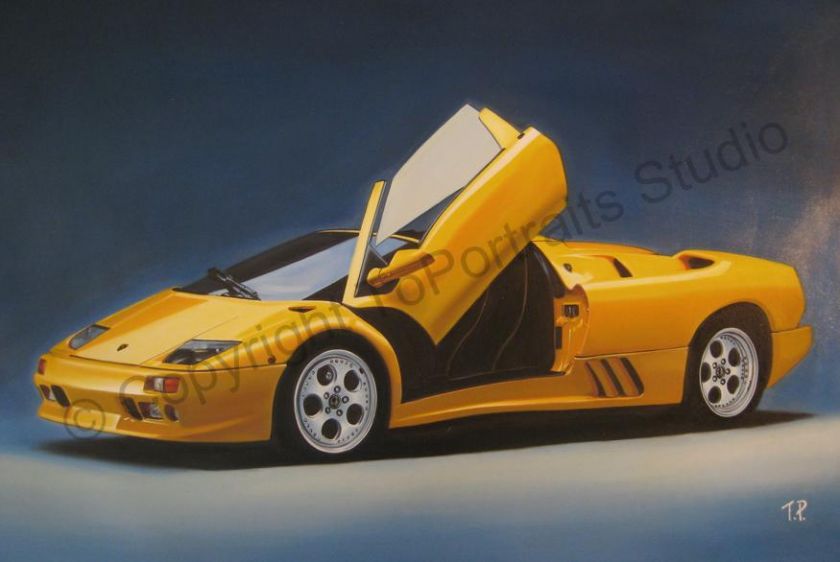 Lamborghini Diablo Roadster 1996   Canvas Oil Painting  