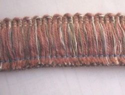 10 YDS Cream/Pink/Gray Brush Fringe/Trim  