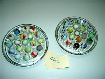 Lot CCC Interesting Akro Agate Opaque 39 Bi & Tri Color Marbles Great 