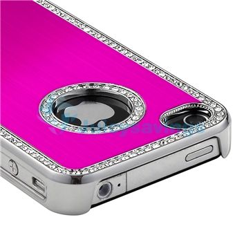 Pink Luxury Bling Diamond Aluminium Hard Case+PRIVACY Filter for 