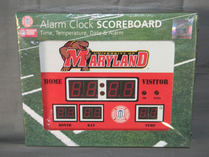 MD Terps Scoreboard Alarm Clock Maryland Terrapins Time/Temp/Date Desk 