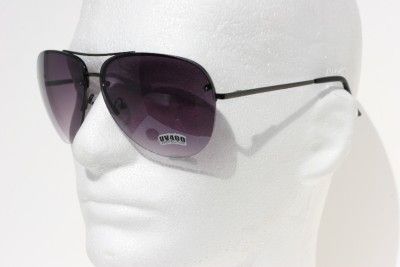 Rimless Aviator sunglasses cops vintage black gradient  