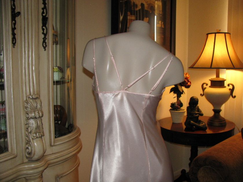 TTO65   Vtg Victorias Secret Gown Robe Set   M   Pink Satin Nightgown 