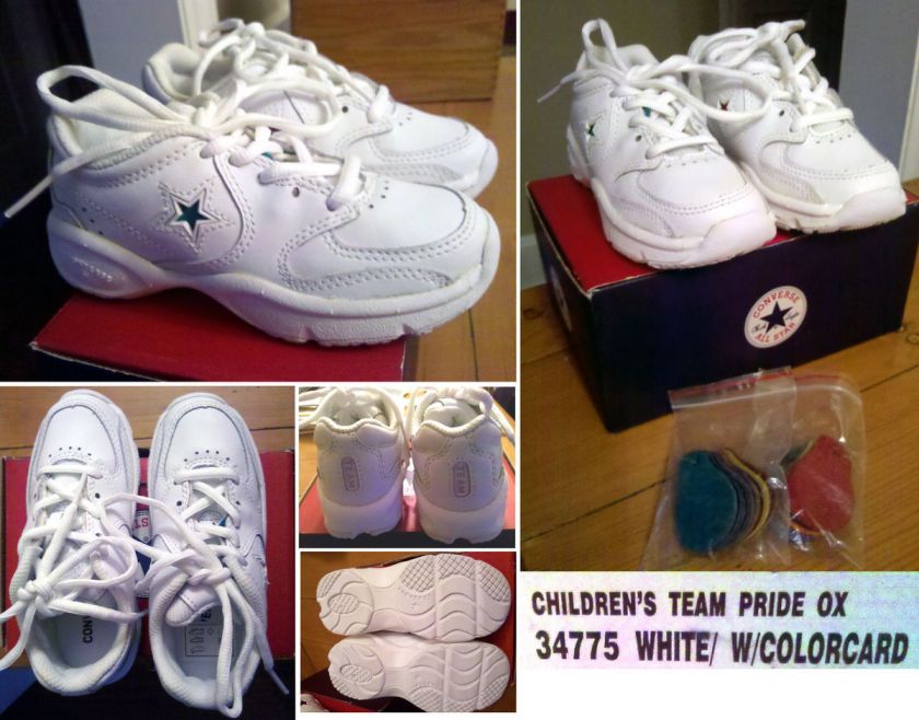 NEW Girls White Leather Converse Chuck Taylor All Star Shoes  