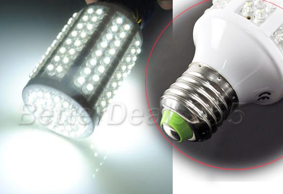 360° 8W 166LED Corn Light Bulb Cold White 200 230V E27  