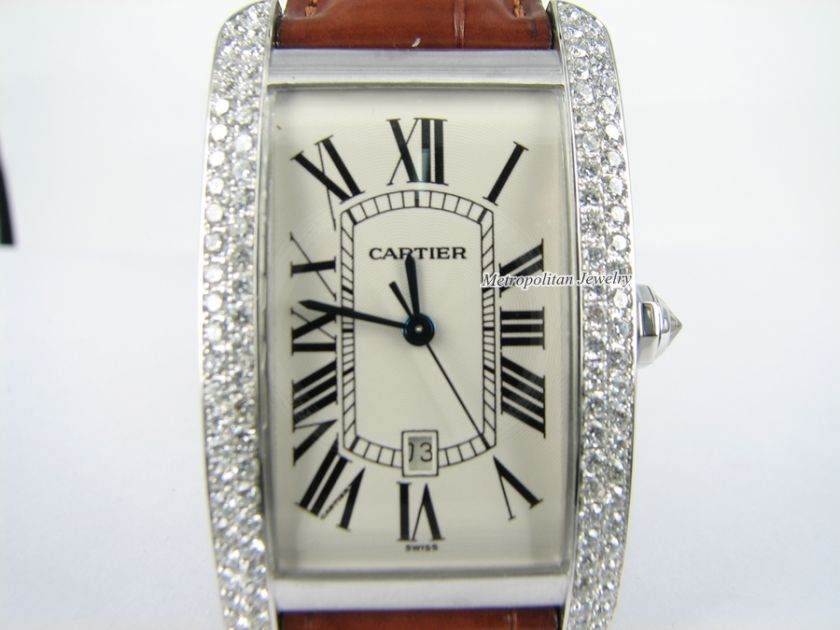 CARTIER TANK AMERICAINE LARGE WITH CUSTOM DIAMOND CASE  