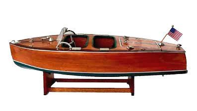 CHRIS CRAFT DOUBLE COCKPIT MOTORBOAT WOOD MODEL   NEW  