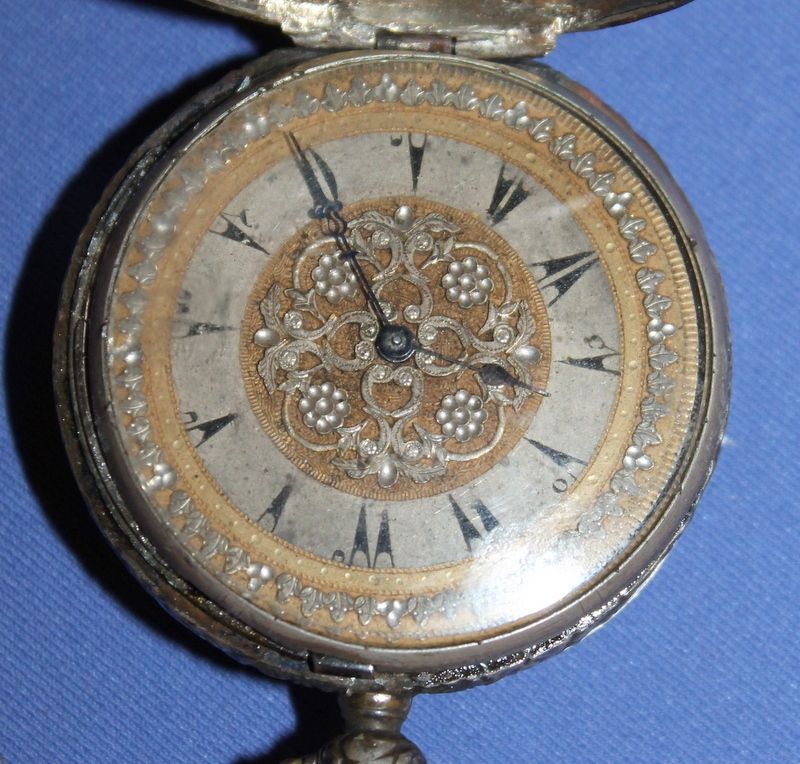 Antique Ancre Ligne Droite 23J silver pocket watch  