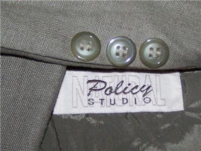 44R Policy Studio OLIVE LINEN COTTON BLEND sport coat suit blazer 