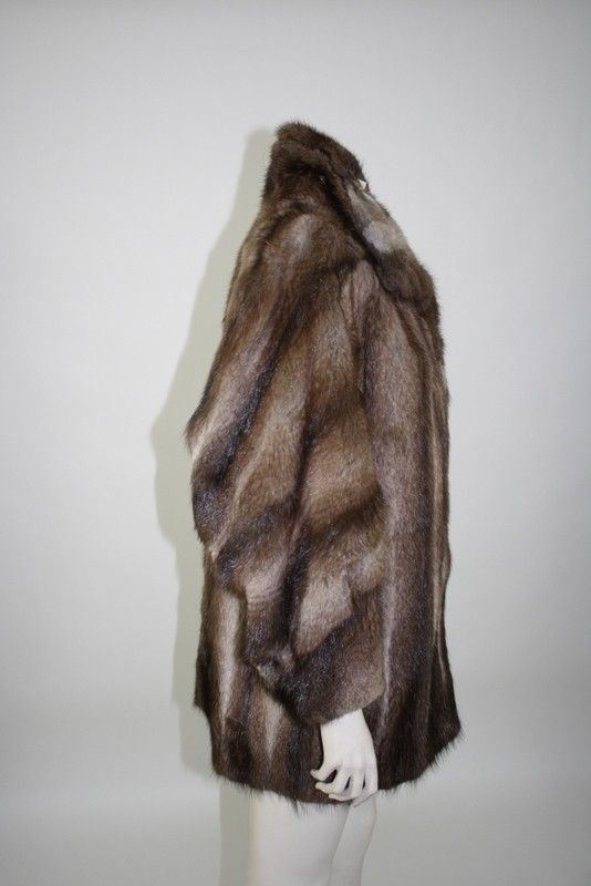 REAL FUR JACKET COAT MINK COLOURED MUSQUASH UK 14 US 12 EU 42 FURCOAT 