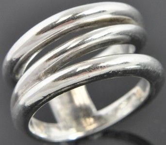   Tiffany & Co Sterling Silver Open Wide Spiral Band Ring Sz 6 NR  