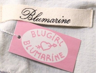 NEW BLUMARINE LADIES ADORABLE ACID BLUE LOGO COTTON JEAN JACKET 40/6 