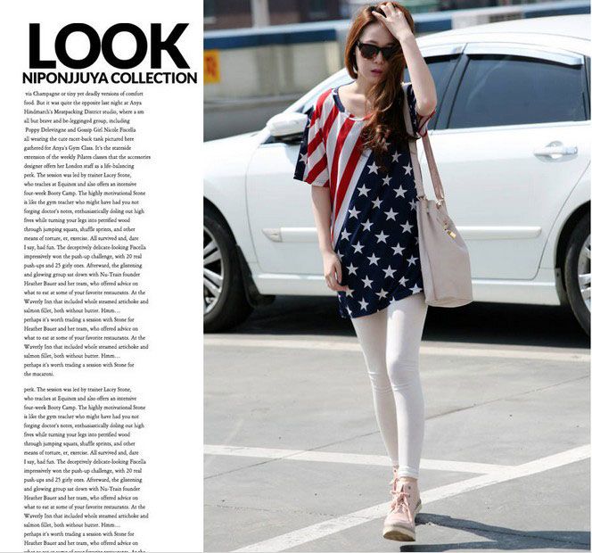 Brand New Korean Punk Style Loose Casual stripes Womens Ladies USA 