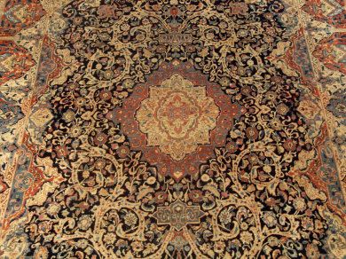 12 Handmade Antique Persian Archaeological Wool Rug  