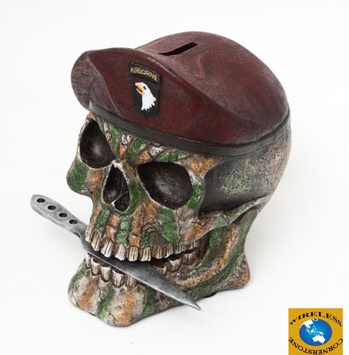 UNITED STATES US NAVY SAILOR 4 SKULL STATUE FIGURINE  