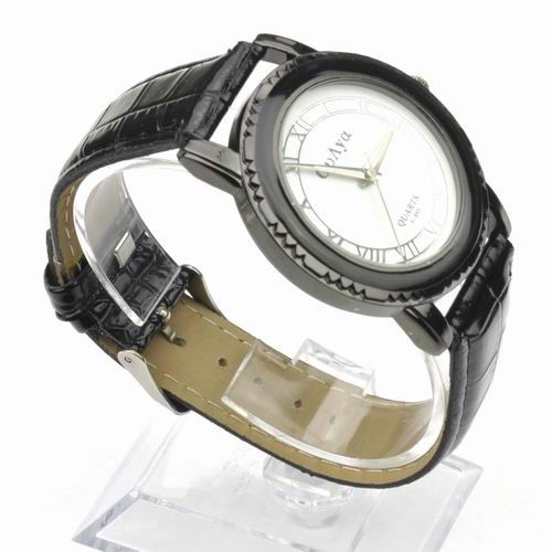   PU Leather Mystery Black Analog Type Unisex Wrist Bangle Watch Wl298