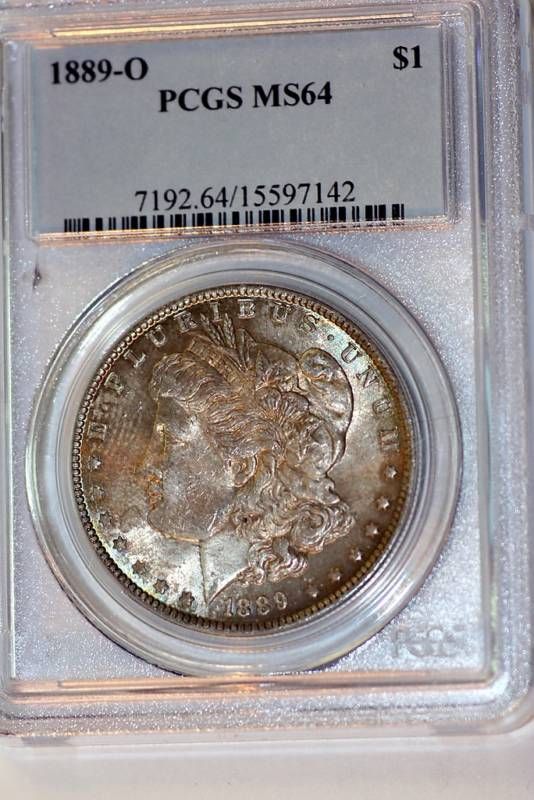 Tuff in MS64 1889 O PCGS MS64 Rainbow Toned Morgan  