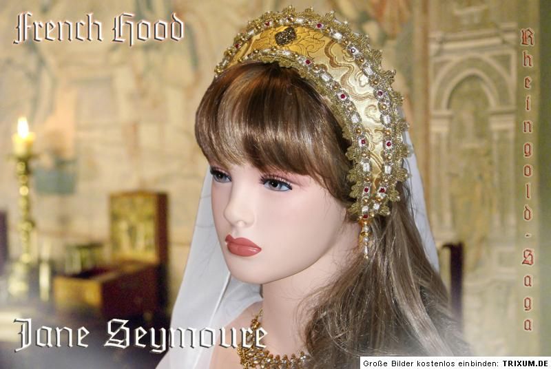 DIE TUDORS French Hood JANE SEYMOURE Gold Brokat  