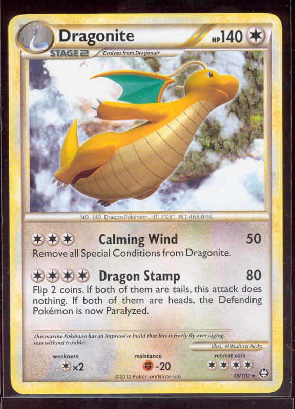 Pokemon DRAGONITE 18/102 HS Triumphant RARE MINT  