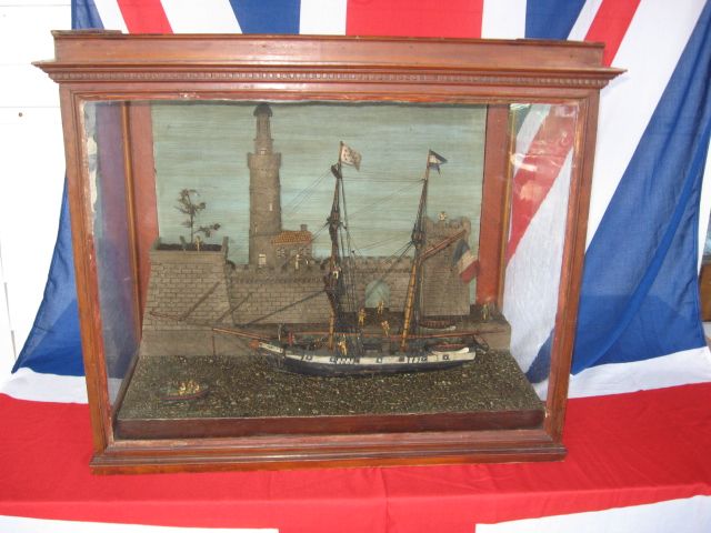 French Diorama c1820 40 Of Brig Off City Walls   A Joy  