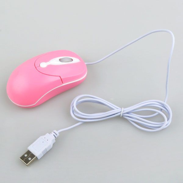 Pink And White USB Optical Mouse Mice For PC Laptop New  