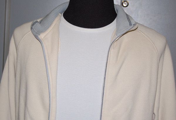 QUIKSILVER BEIGE TRACK JACKET SWEATER MENS MEDIUM  