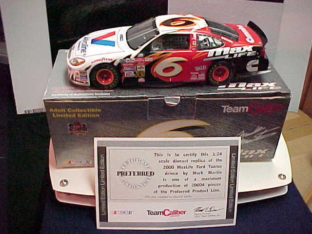 2000 MARK MARTIN #6 MAXLIFE TEAM CALIBER 1/24 CW CAR  