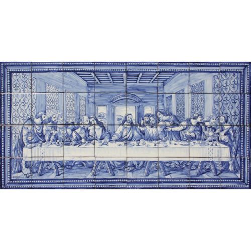 Portuguese CHRIST LAST SUPPER Tiles Azulejo Panel Mural euromkii