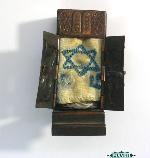 Rare Bezalel Miniature Torah Scroll In Brass Ark 1950s  