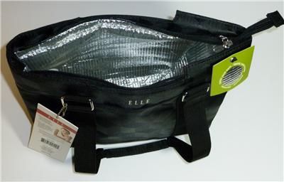 Brand New ELLE Black Cally Insulated Womens Lunch Bag Handbag 3D Cube 