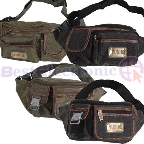 Men Fanny Canvas Waist Pack Bag Belt Adjustable 2 color  