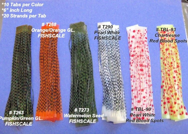 130 Fish Scale Silicone Skirt Tabs plus 100 collars  