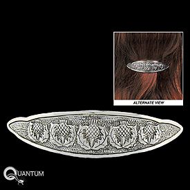 New High Polished Scottish Thistle Hair Barrette  