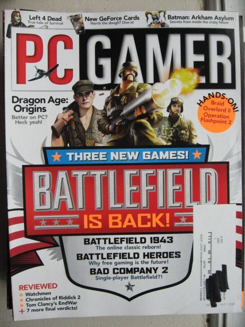 BATTLEFIELD IS BACK 5/09 PC GAMER MAGAZINE LEFT 4 DEAD  