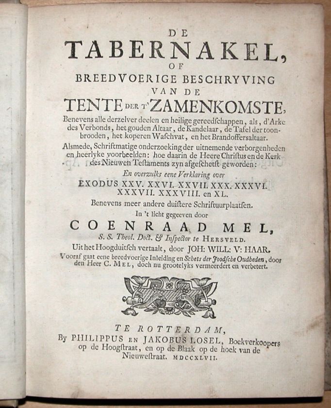 1747   THE TABERNACLE by CONRAD MEL    illustrated book  