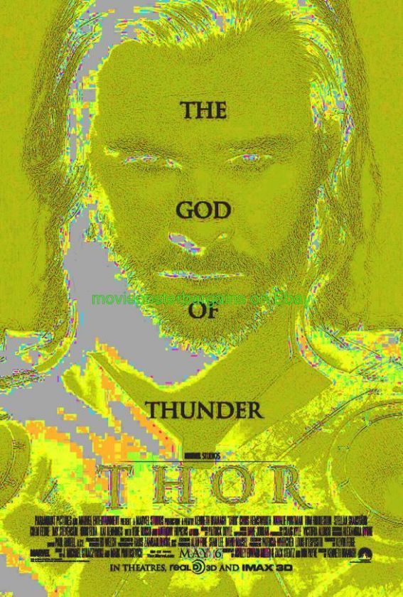 THOR MOVIE POSTER DS 27x40 FINAL VERSION MINT + 3 BONUS  