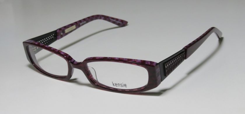 NEW KENSIE TEXTURE 50 17 135 BURGUNDY/PURPLE PLASTIC EYEGLASSES 