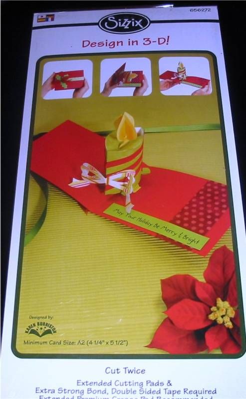 Sizzix Bigz XL Die BIRTHDAY XMAS CANDLE HOLLY BOW 3D  