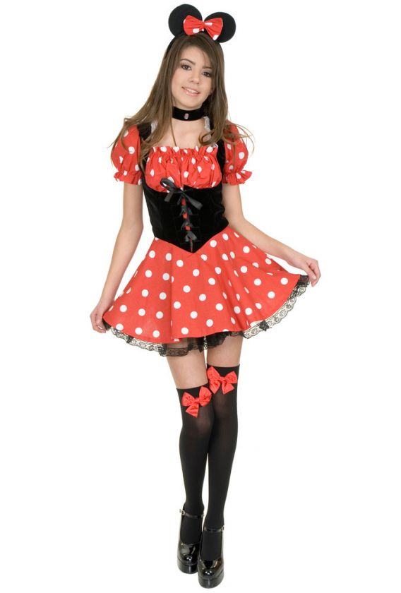 TEEN GIRLS LITTLE MISS MINNIE MOUSE HALLOWEEN COSTUME  