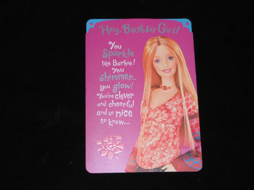 Sparkle Barbie Birthday Card  