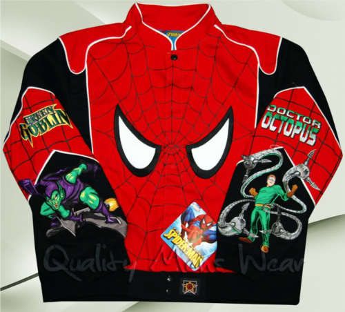 SPIDERMAN EMBROIDERED BLACK RED BOY’S JACKET LARGE $120  