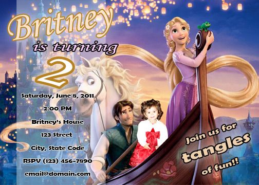 Tangled Disney CUSTOM BIRTHDAY PARTY INVITATION (PHOTO)  