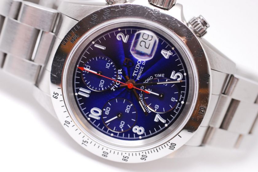   ,TIGER, CHRONO MENS,BLUE DIAL COLOR WITH OYSTER STEEL BAND, VERY NICE