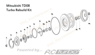 TD08 TD08H T78 29D 33D T88 34D FUSO 6D22T Rebuilt kit  