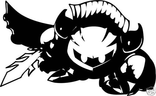 meta knight ssmb brawl wii decal car window sticker  