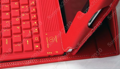 Bluetooth Keyboard Wireless Leather Case Cover for iPad 1 1st red New 