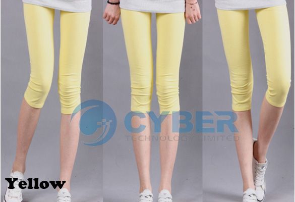 Summer Cotton Stretchy 3/4 Leggings Pants Tights Colors  